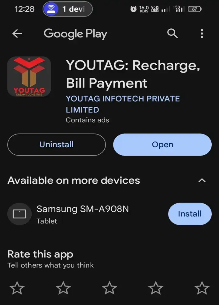 Youtag App bill payment app